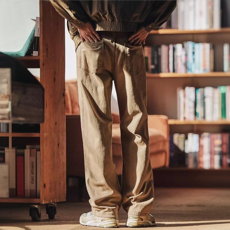 美式復古寬鬆直筒工裝褲子男2025秋冬新款潮流通勤休閒長褲