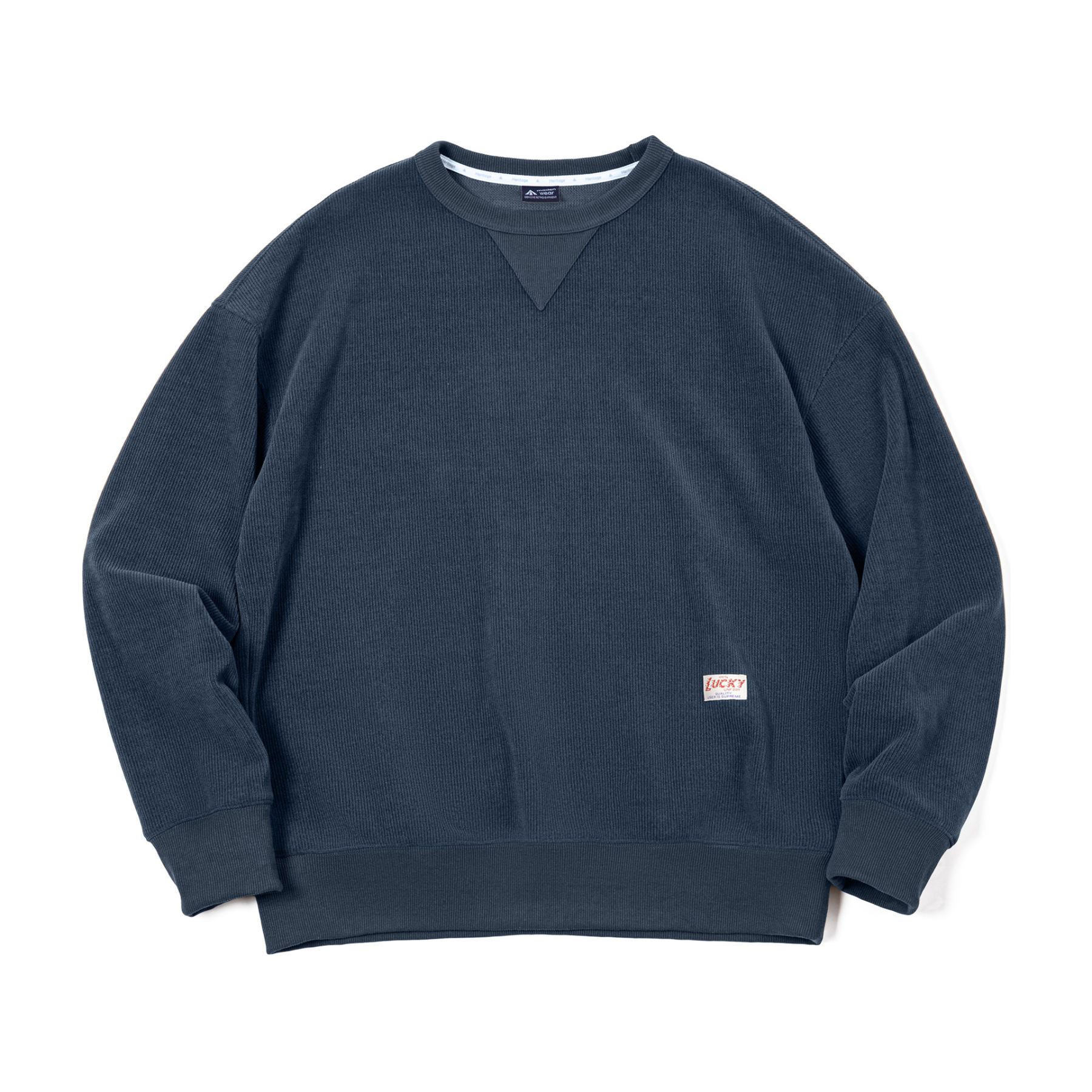 美式復古雪尼爾衛衣女秋套頭長袖打底T恤插肩袖圓領上衣-Retro's Wear