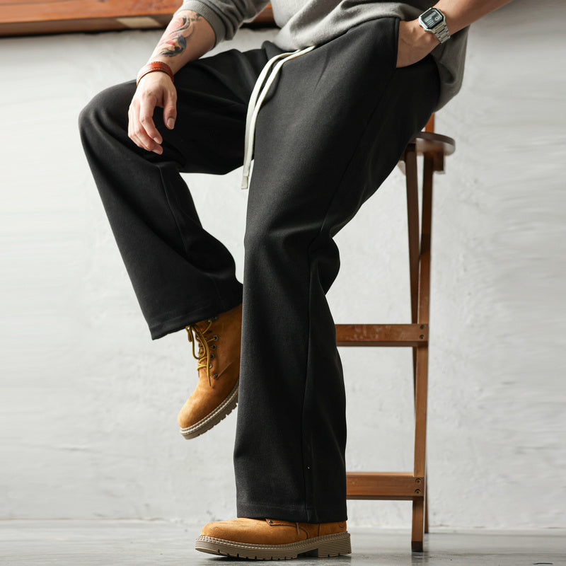 美式休閒戶外機能束脚工裝褲男寬鬆運動抽繩直筒傘兵褲秋-Retro's Wear