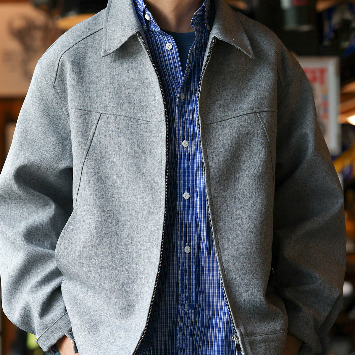 美式休閒灰色西裝夾克男短款cleanfit通勤翻領行政外套