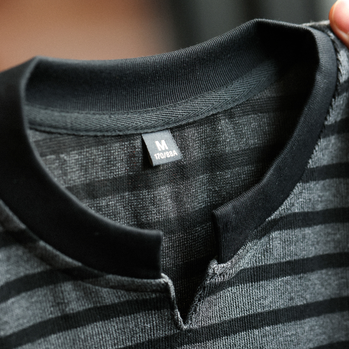 美式復古280g重磅海魂衫男休閒鬆弛感條紋小v領長袖T恤