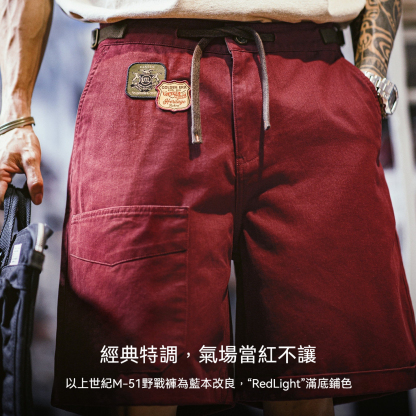 美式復古M51軍事風工裝短褲阿美哢嘰直筒闊腿五分褲男夏