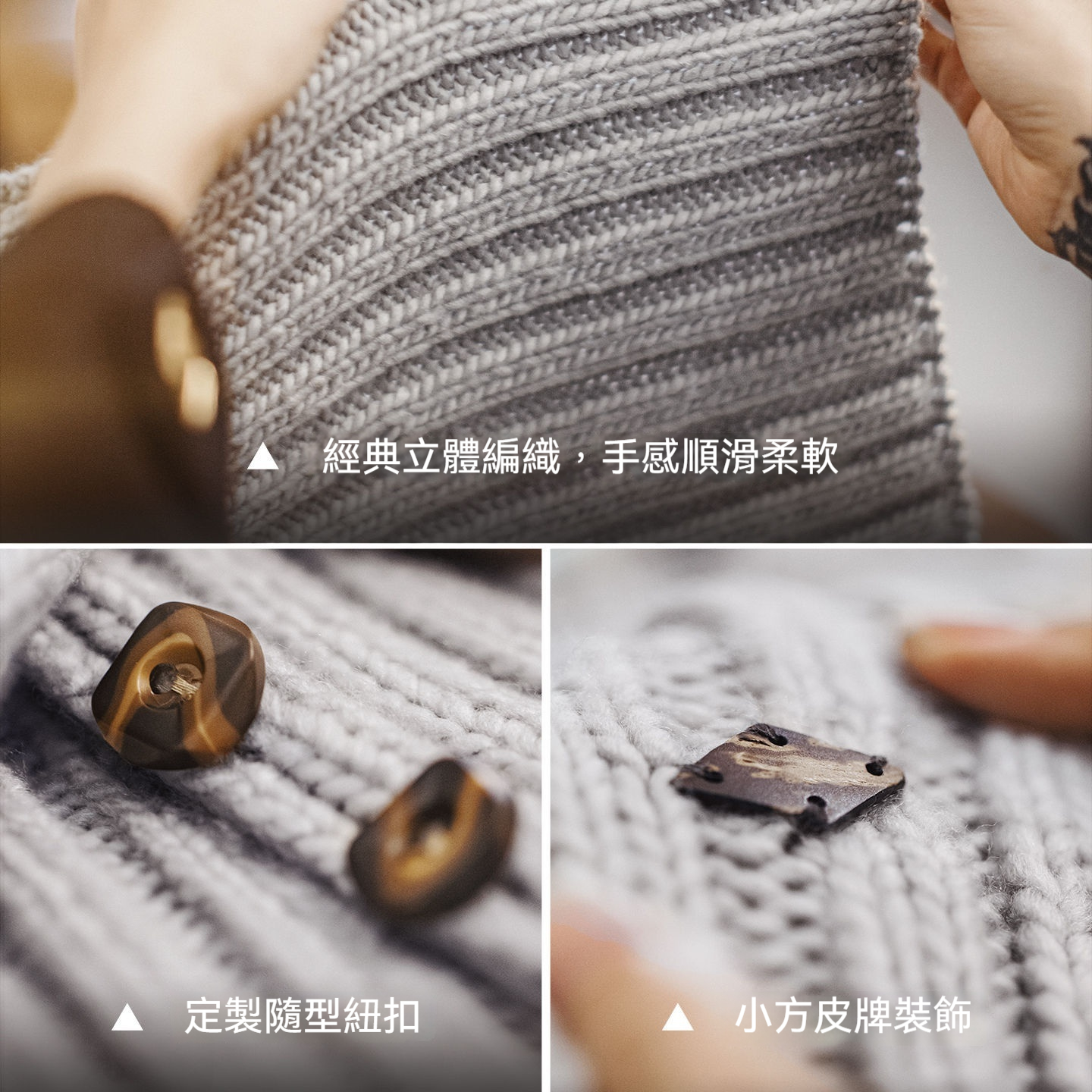 淺灰色毛線衣針織短圍巾加厚保暖假高領子脖套護頸女士秋冬季