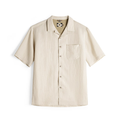 萊賽爾短袖襯衫天絲古巴領鬆弛感襯衣美式老錢風外套男夏