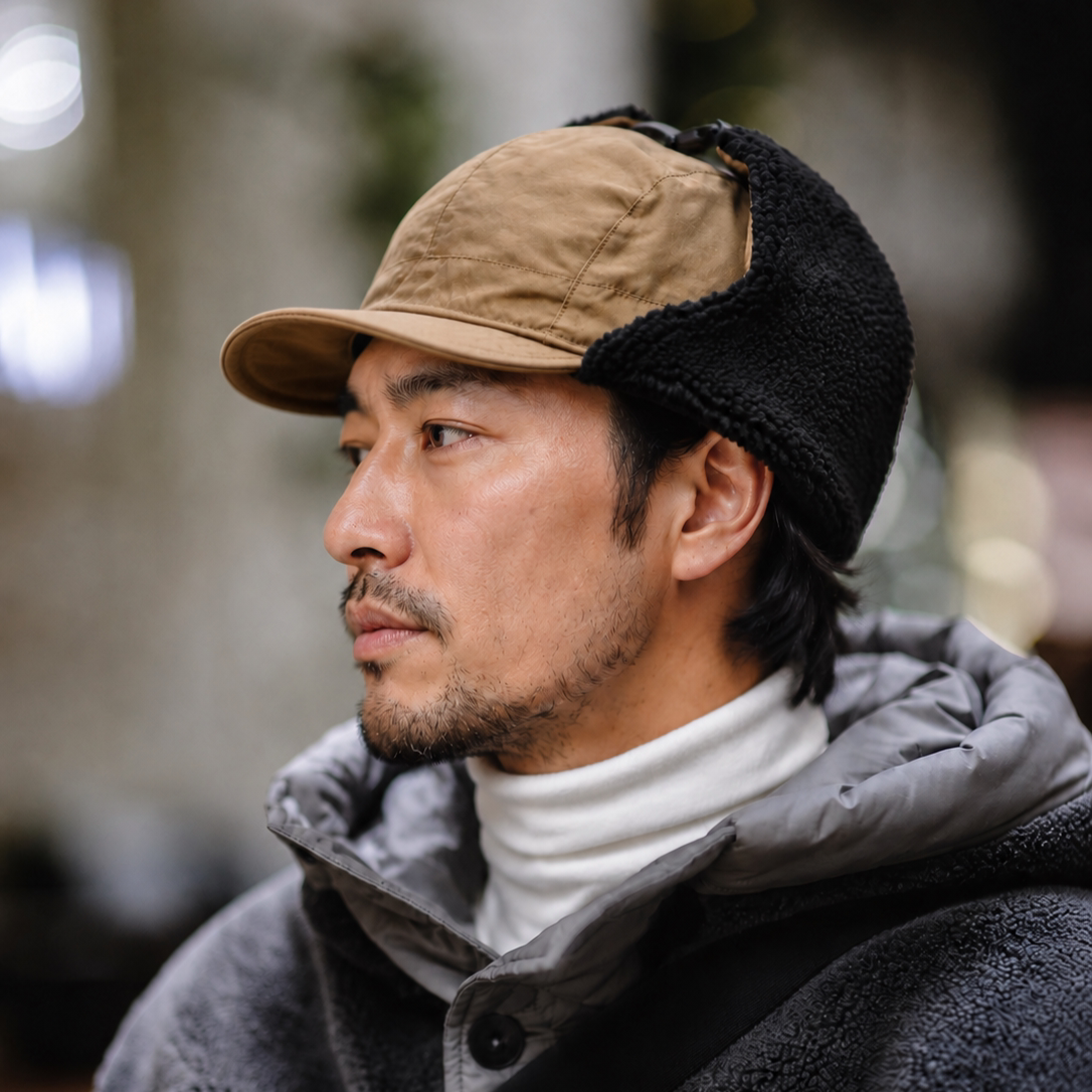冬季新款護耳雷鋒帽男士復古軟簷搭扣防寒凹造型鴨舌帽