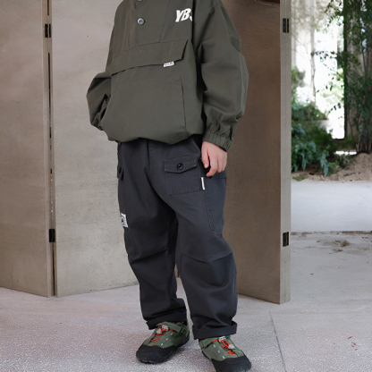 兒童褲子2025秋季新款男童日系工裝褲兒童長褲中大童直筒休閒褲子