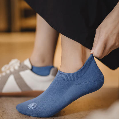 防滑脫精梳棉船襪復古花朵提花針織襪夏季透氣百搭襪子女