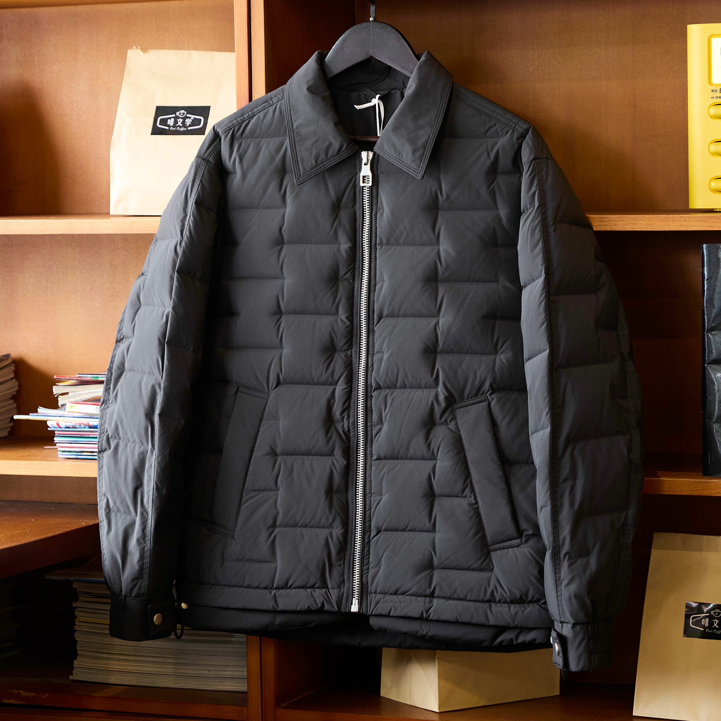 90白鴨絨格子輕薄翻領羽絨服男2025冬季新款寬鬆保暖羽絨夾克外套