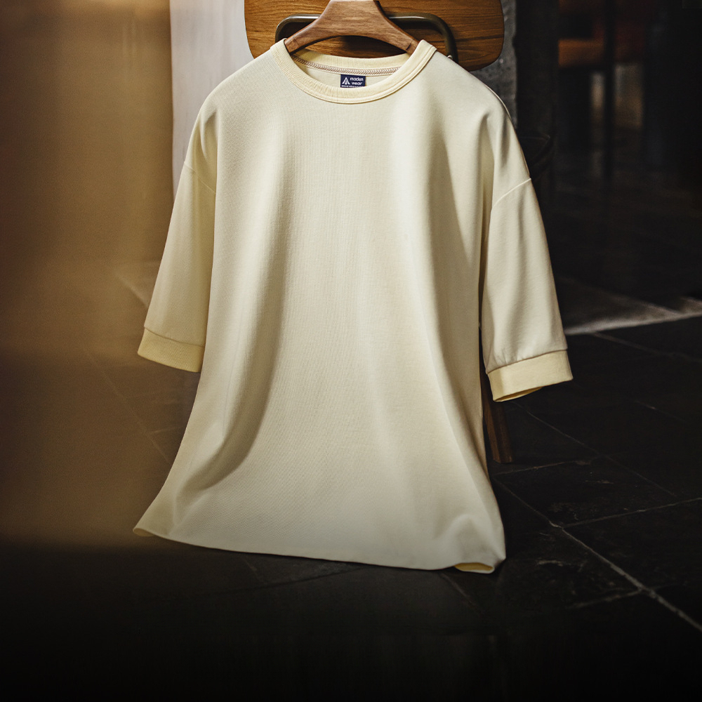 美式休閒寬鬆棉Cityboy短袖日系落肩垂感透氣半袖男春夏