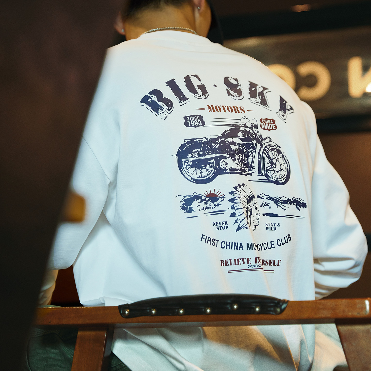 305g重磅純棉長袖t恤男2025秋季新款精梳棉美式印花圓領打底衫