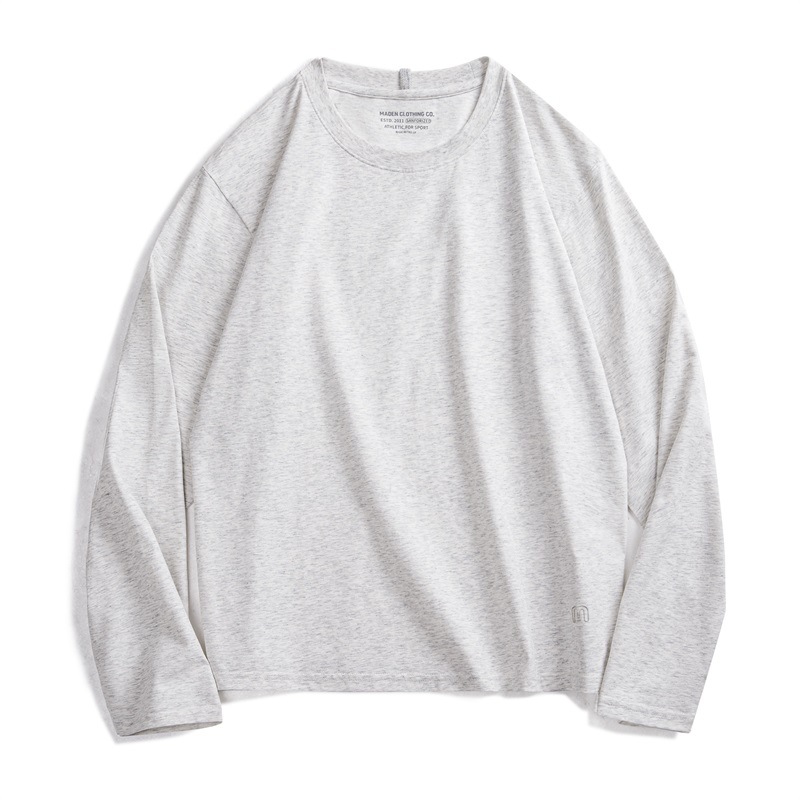 美式休閒sorona涼感長袖T恤索羅娜速乾抗菌圓領上衣男春-Retro's Wear