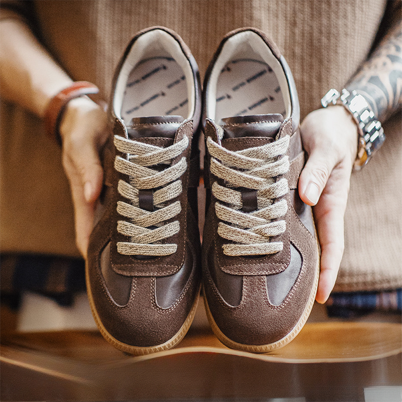 2025新款板鞋秋冬平底低幫百搭男鞋休閒運動軟底復古德訓鞋