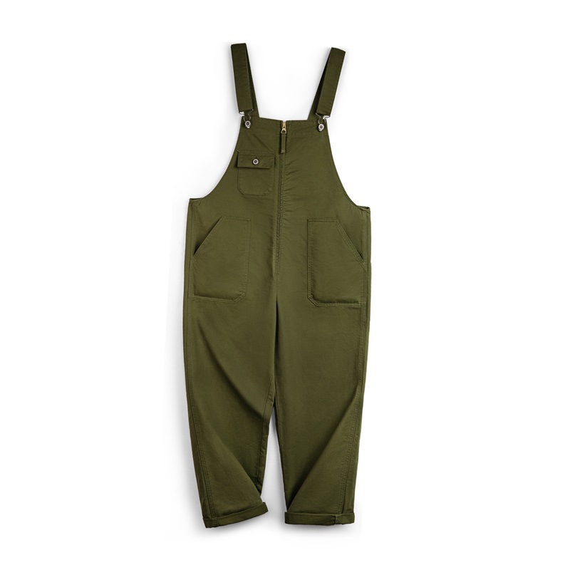 美式復古海軍甲板背帶褲阿美哢嘰吊帶休閒直筒連體褲男夏-Retro's Wear