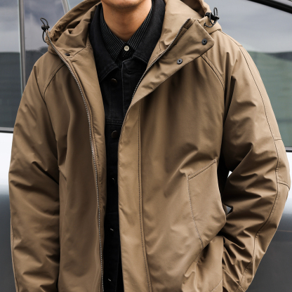 美式復古連帽都市休閒棉衣外套男寬鬆工裝防風保暖棉服