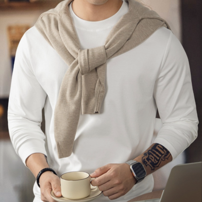 Cloudweave雲感液氨絲光棉長袖T恤男打底衫