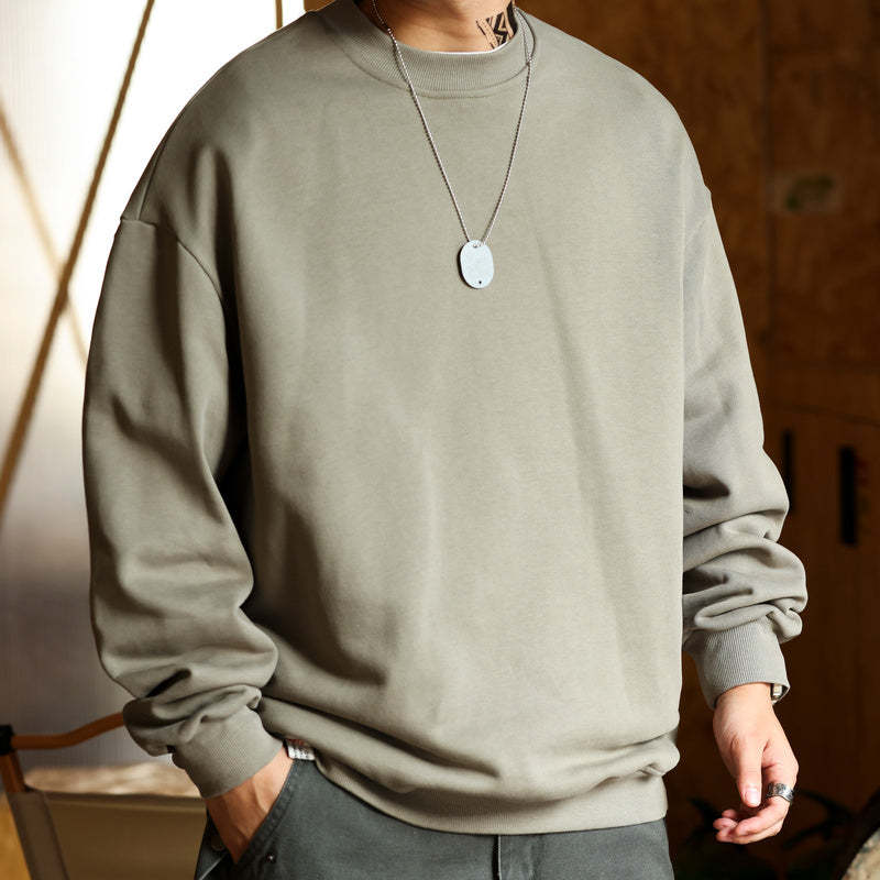 美式休閒480g重磅圓領衛衣男毛圈底復古純棉vintage運動上衣-Retro's Wear