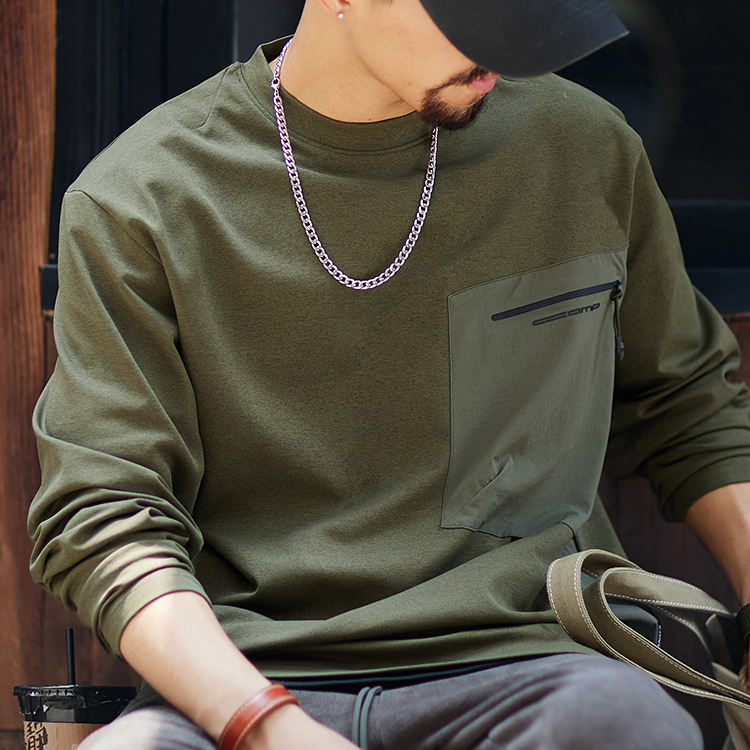 美式戶外工裝長袖t恤男2025秋季新款吸濕速幹上衣男士透氣打底衫