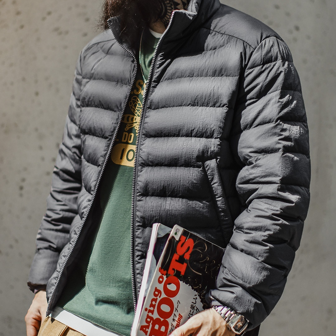 美式超輕薄排骨白鴨絨羽絨服夾克外套內搭短款內膽男秋冬