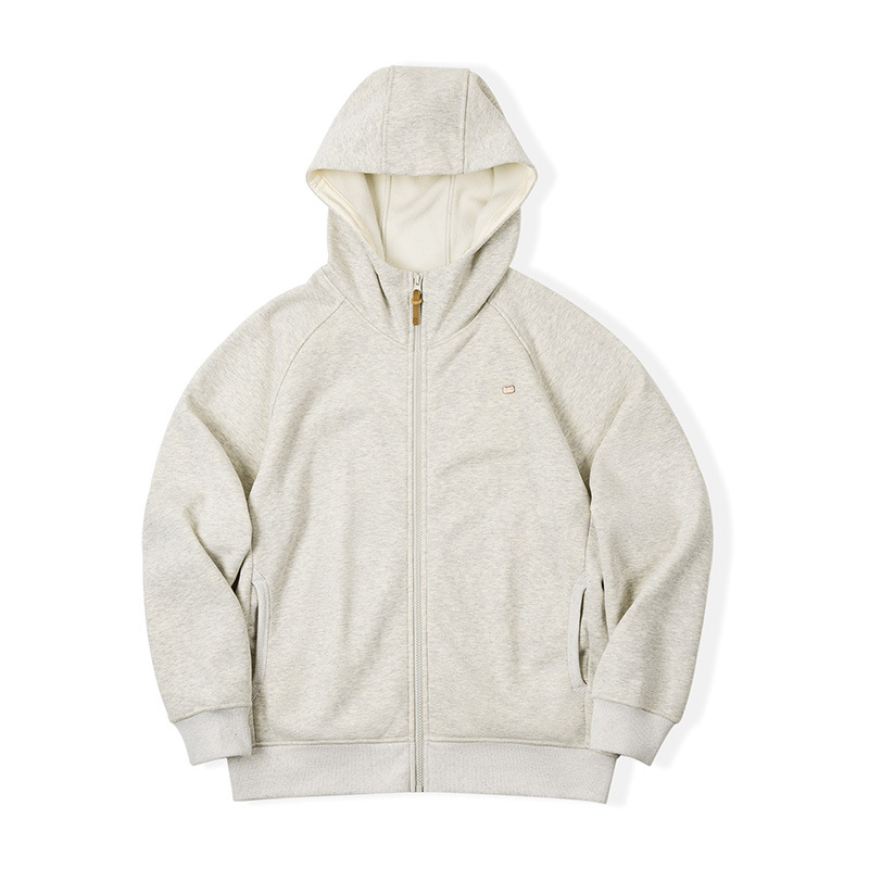 美式休閒雪花灰連帽衛衣重磅加絨拉鍊運動開衫外套男秋-Retro's Wear