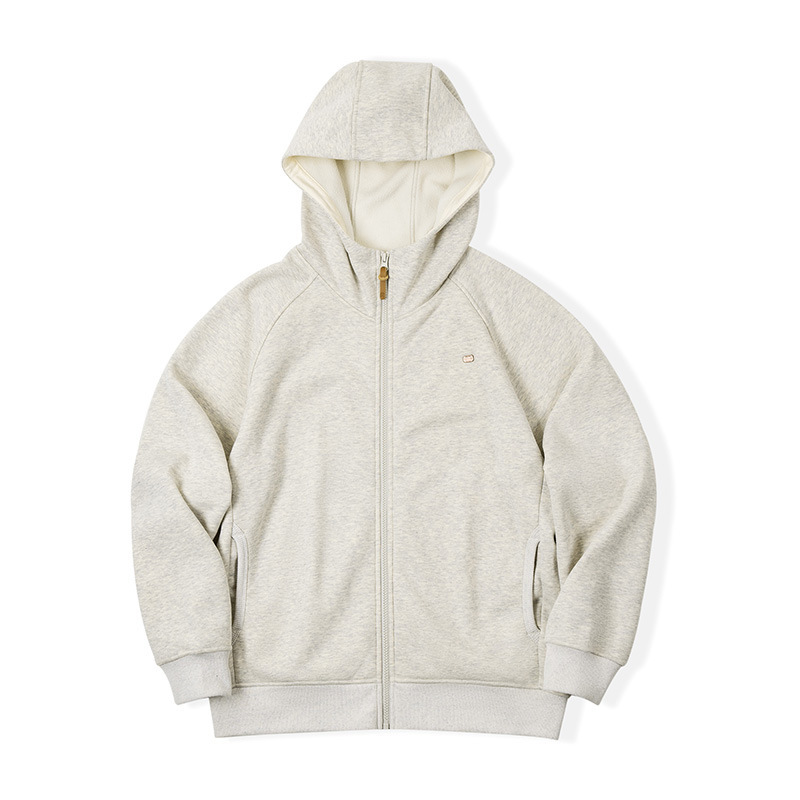 美式休閒雪花灰連帽衛衣重磅加絨拉鍊運動開衫外套男秋-Retro's Wear