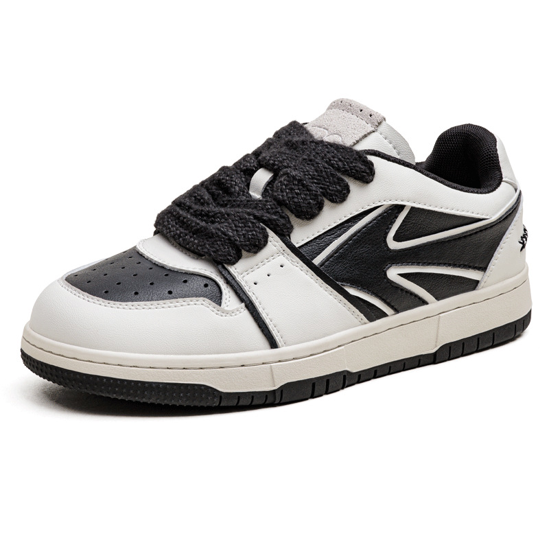 反轉熊貓黑白板鞋厚底百搭小白鞋透氣運動休閒低幫鞋子男-Retro's Wear