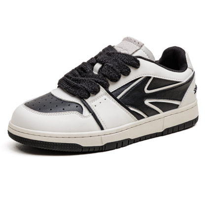 反轉熊貓黑白板鞋厚底百搭小白鞋透氣運動休閒低幫鞋子男-Retro's Wear