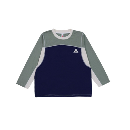 兒童速幹T恤2025秋季新款男童撞色拼接上衣兒童吸溼透氣運動長袖