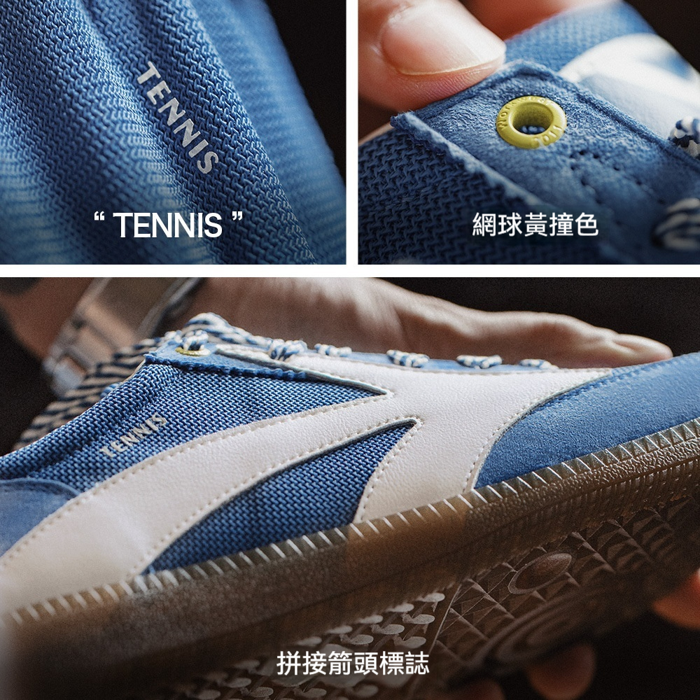 2025夏季新款藍色復古德訓鞋男運動阿甘鞋網面透氣休閒鞋板鞋