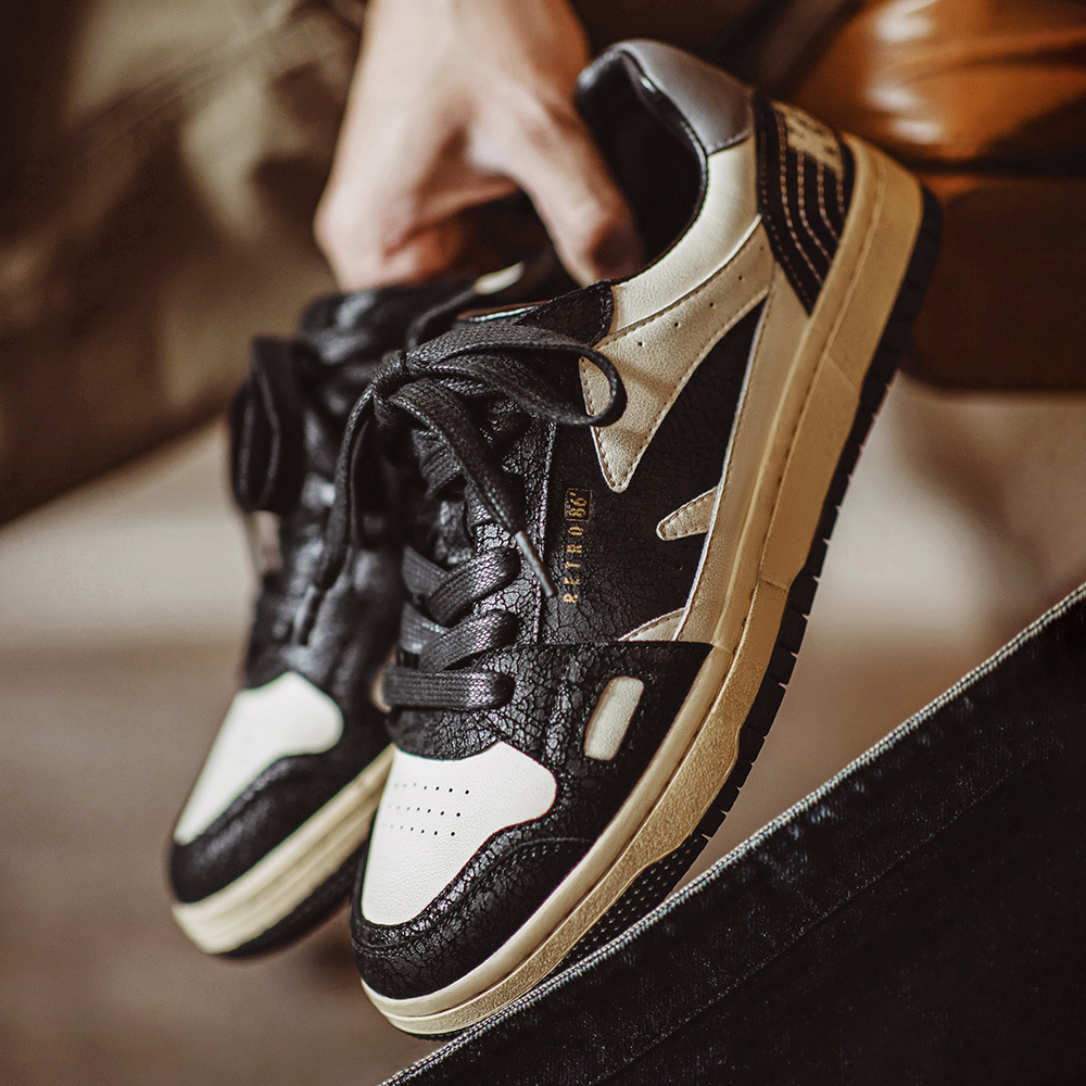 2025新款復古滑板鞋男士軟底低幫小眾潮流百搭春夏季休閒鞋子