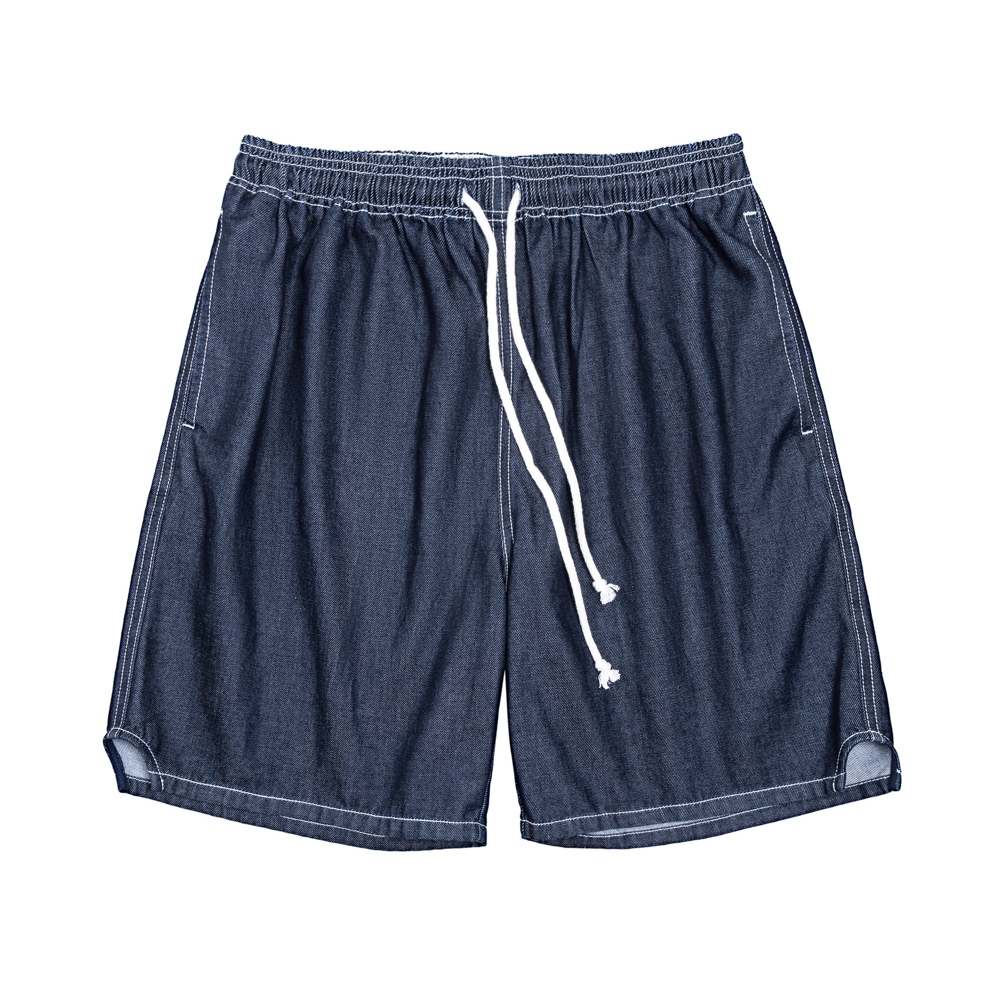 美式休閒冰皮牛仔短褲丹寧涼感五分褲寬鬆直筒半褲男夏-Retro's Wear