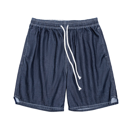 美式休閒冰皮牛仔短褲丹寧涼感五分褲寬鬆直筒半褲男夏-Retro's Wear