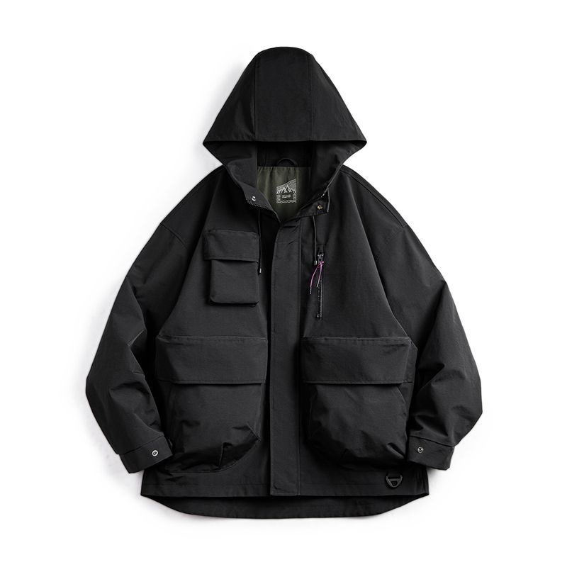 美式休閒多口袋機能連帽夾克戶外寬鬆廓形運動外套男秋季-Retro's Wear