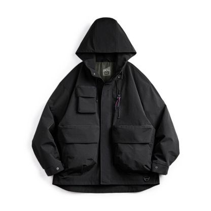 美式休閒多口袋機能連帽夾克戶外寬鬆廓形運動外套男秋季-Retro's Wear