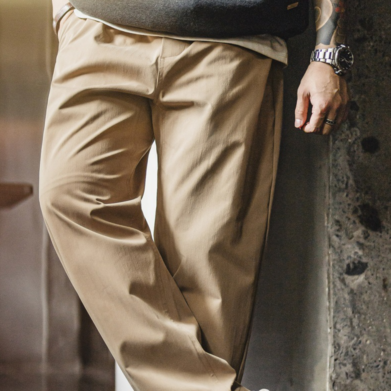 美式人字紋Easypants休閒褲cleanfit直筒錐形長褲子男秋-Retro's Wear