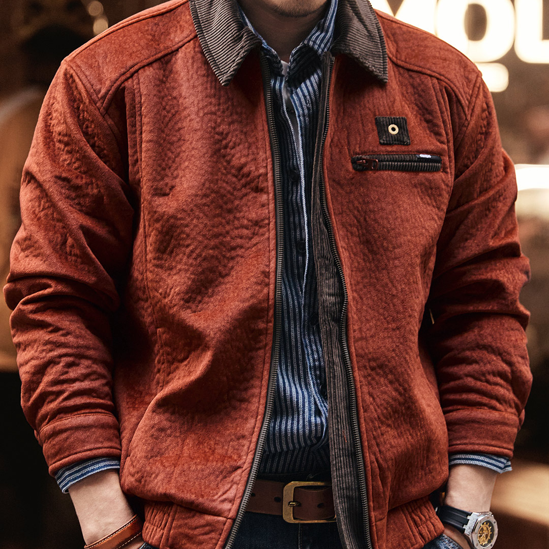 美式復古硬漢燈芯絨夾克男士2025秋冬新款寬鬆休閒工裝外套
