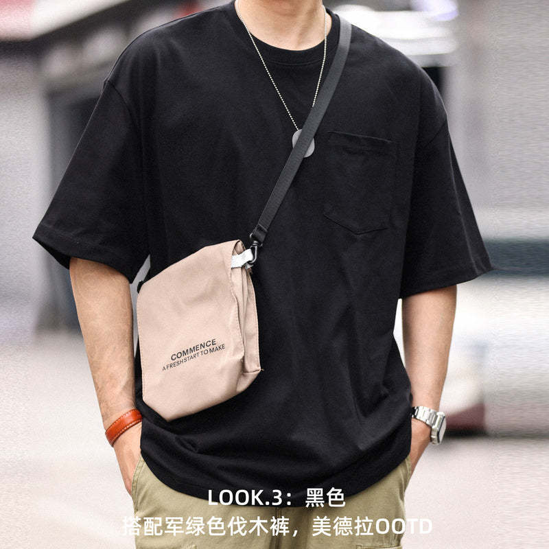 美式重磅280g純棉短袖T恤打底M7工裝口袋復古休閒大碼TEE夏-Retro's Wear