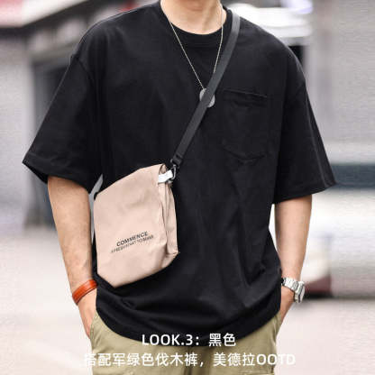 美式重磅280g純棉短袖T恤打底M7工裝口袋復古休閒大碼TEE夏-Retro's Wear