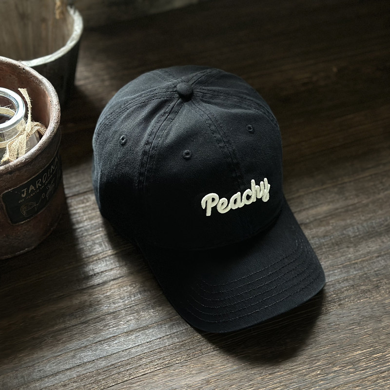 peachy字母軟頂棒球帽子男女休閒顯臉小鴨舌帽韓版防曬鴨舌帽
