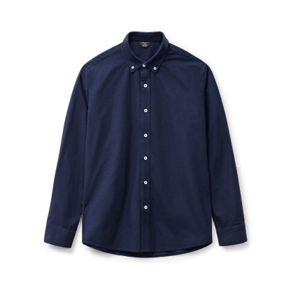 美式休閒純色牛津紡襯衫長袖外套純棉牛津布薄款襯衣男秋