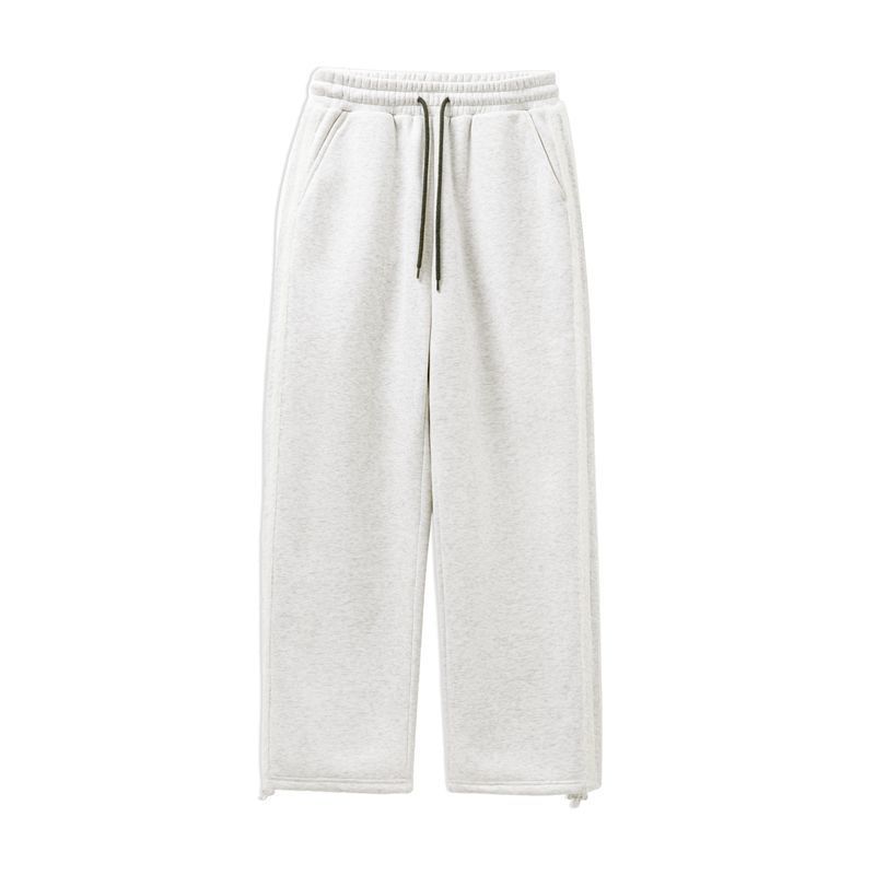 美式雙杠條紋衛褲寬鬆加絨厚休閒褲垂感外穿抽繩運動褲秋冬女-Retro's Wear