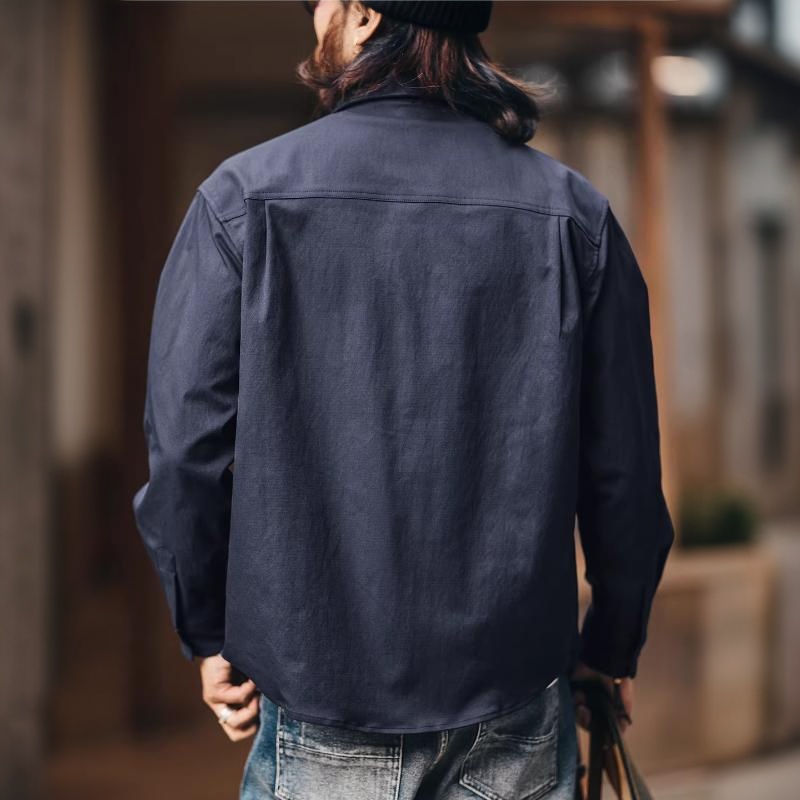 美式簡約長袖男士襯衫2026春季新款休閒工裝襯衣外套