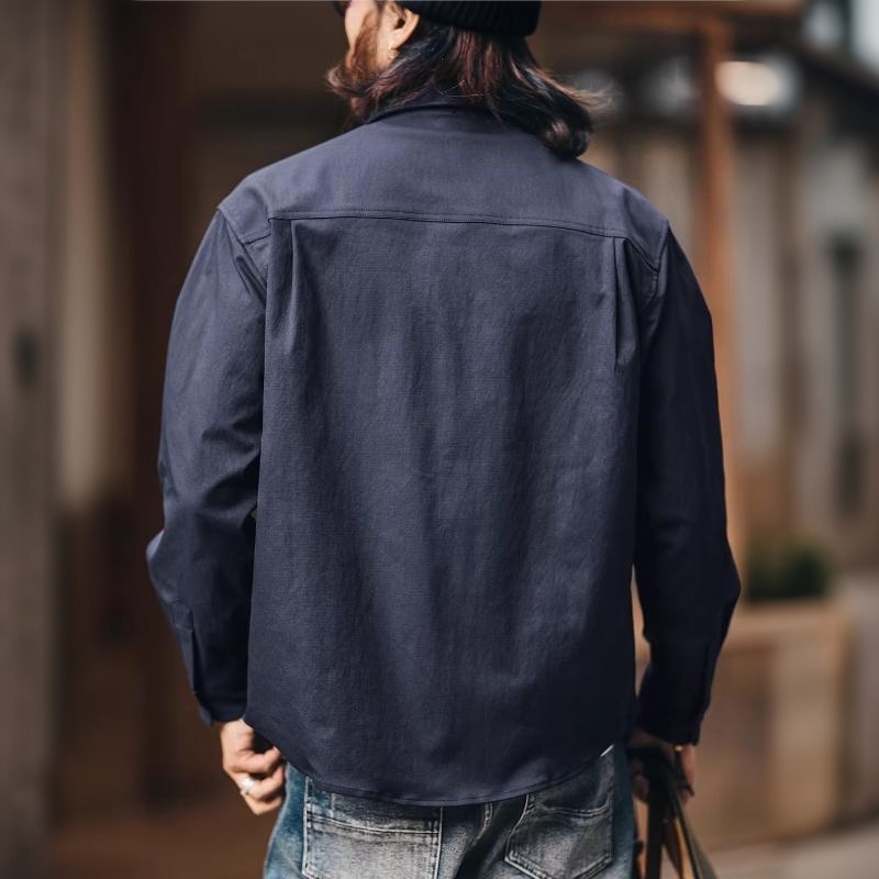 美式簡約長袖男士襯衫2026春季新款休閒工裝襯衣外套