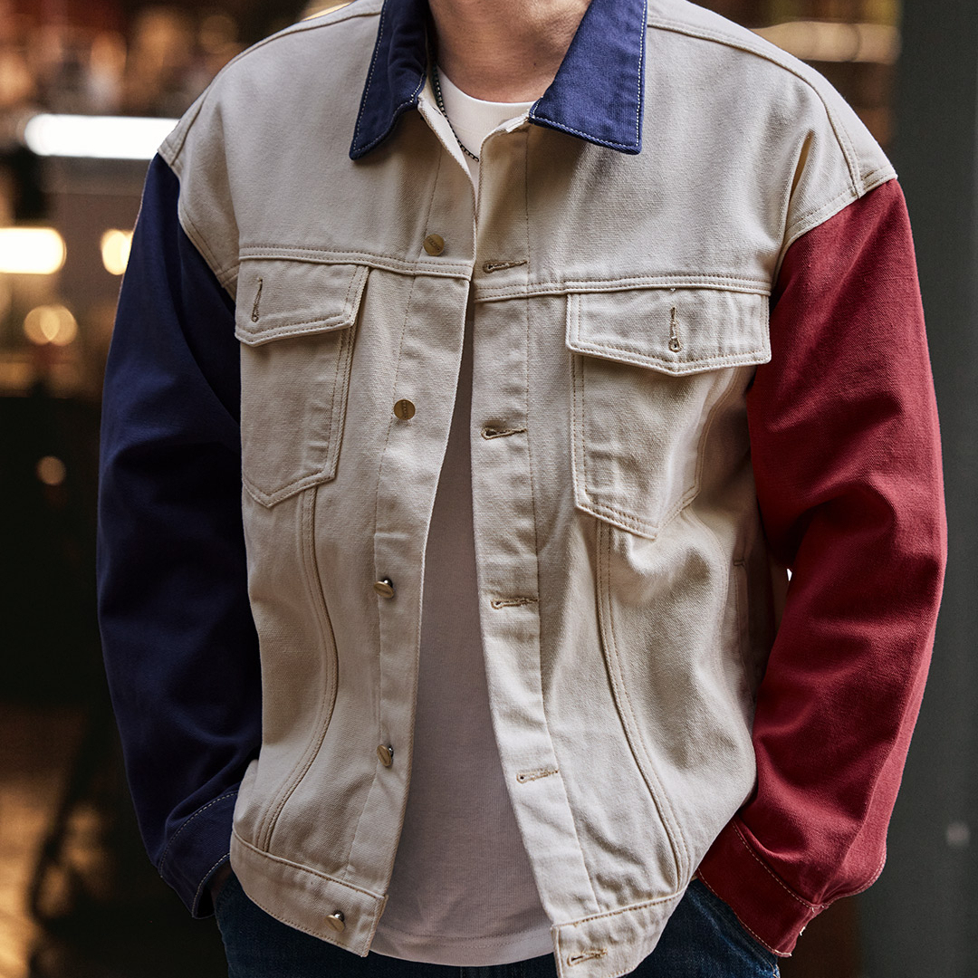 小眾設計撞色拼接夾克男2025秋季新款潮流休閒上衣外套