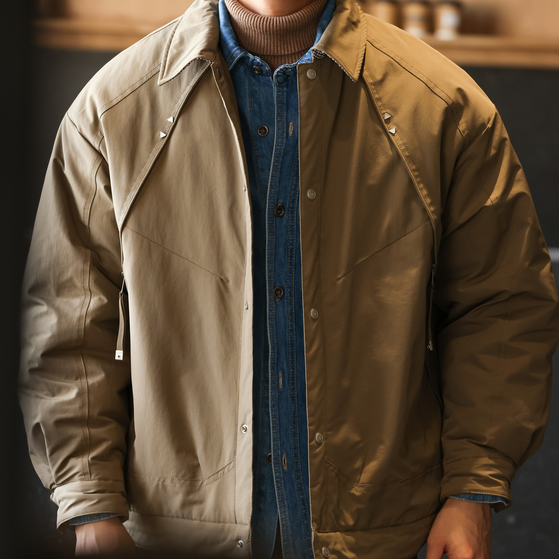 美式復古戶外翻領加棉加厚夾克外套男哈靈頓G9保暖棉衣