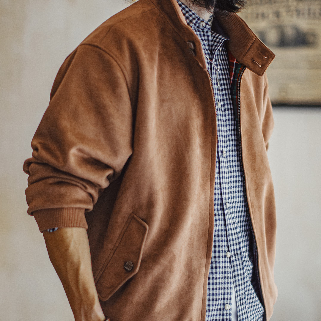 美式復古麂皮絨哈靈頓G9夾克美拉德vintage短款外套男秋