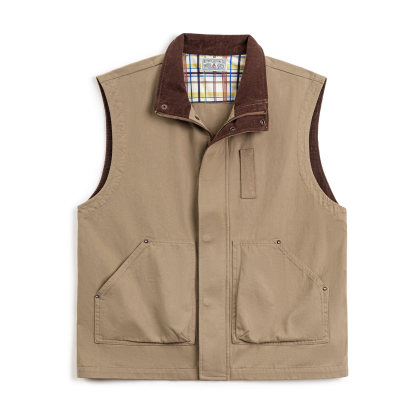美式復古safari馬甲獵裝純棉卡其色燈芯絨背心外套男款春