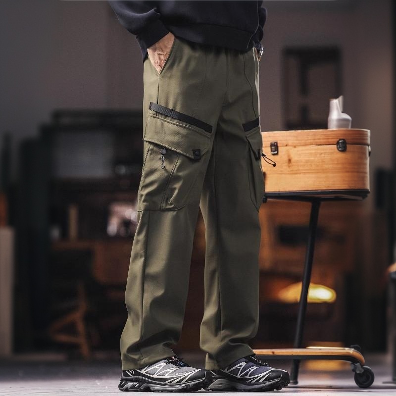 山系機能風防水衝鋒褲男士秋季新款戶外傘兵休閒工裝褲