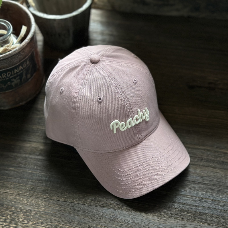 peachy字母軟頂棒球帽子男女休閒顯臉小鴨舌帽韓版防曬鴨舌帽