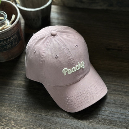 peachy字母軟頂棒球帽子男女休閒顯臉小鴨舌帽韓版防曬鴨舌帽