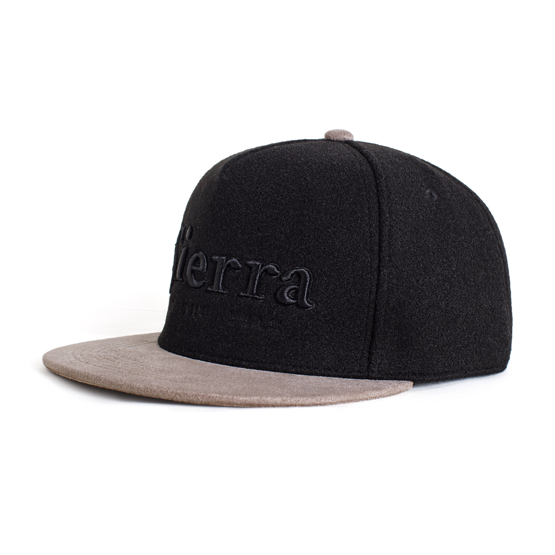 美式平簷棒球帽黑色毛呢刺繡鴨舌帽子五片嘻哈帽男款秋冬